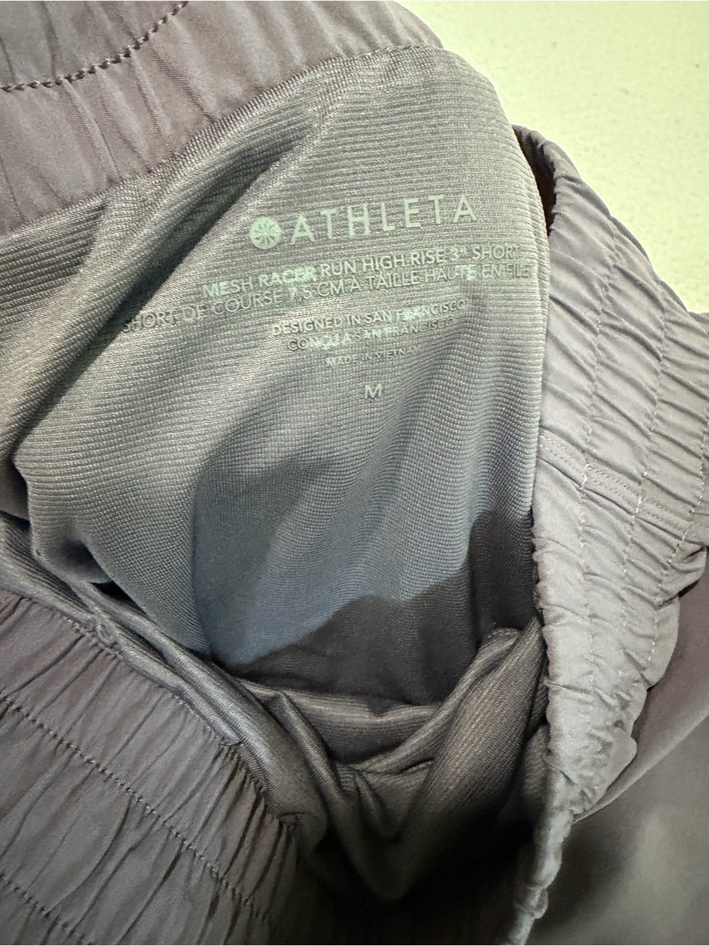 Athleta High Waist Mesh Race Runner shorts. Size Medium, Dusty Purple - Picture 5 of 5